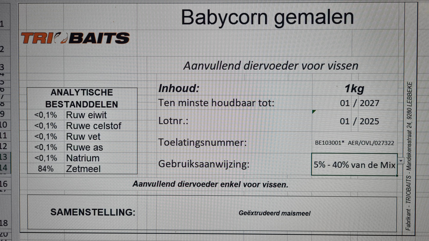 Babycorn gemalen